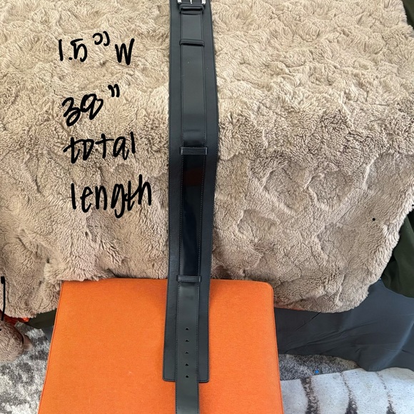 Vintage NWOT Sz S Club Monaco Black Leather Belt w Silver Buckle Handmade Italy - Picture 5 of 7